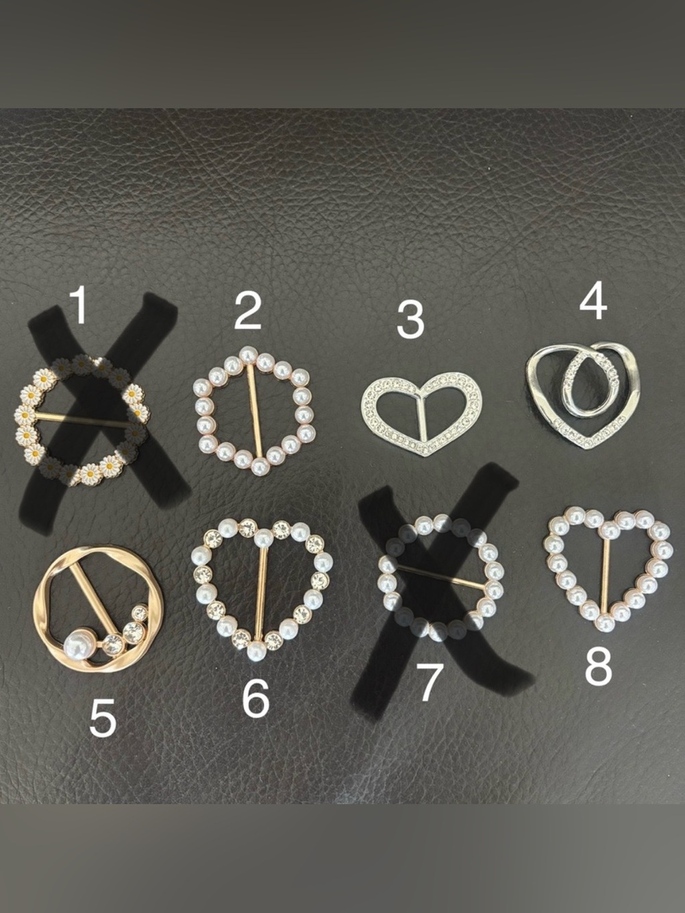 Rhinestone and Pearl T-Shirt Scarf Clip - Pick 2 - Picture 5 of 5